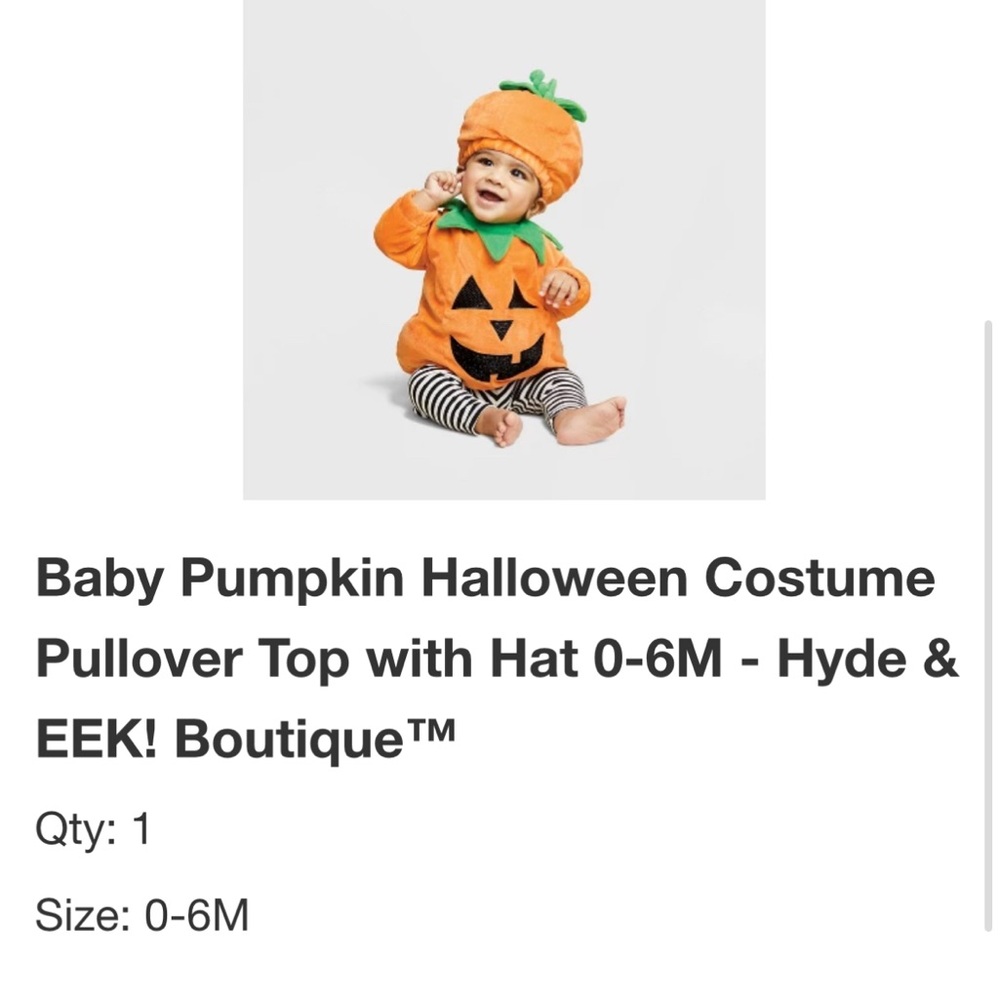 Baby Pumpkin Costume